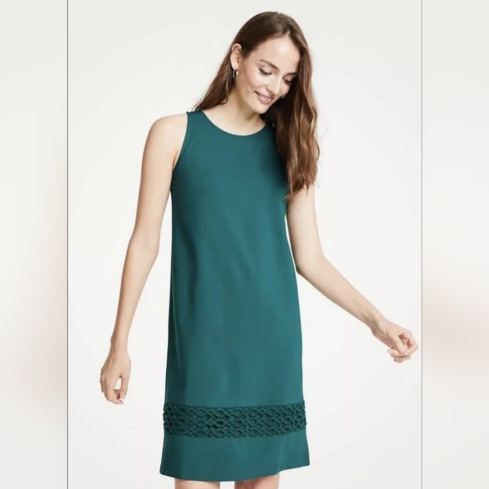 Ann Taylor Teal Sleeveless Midi Dress